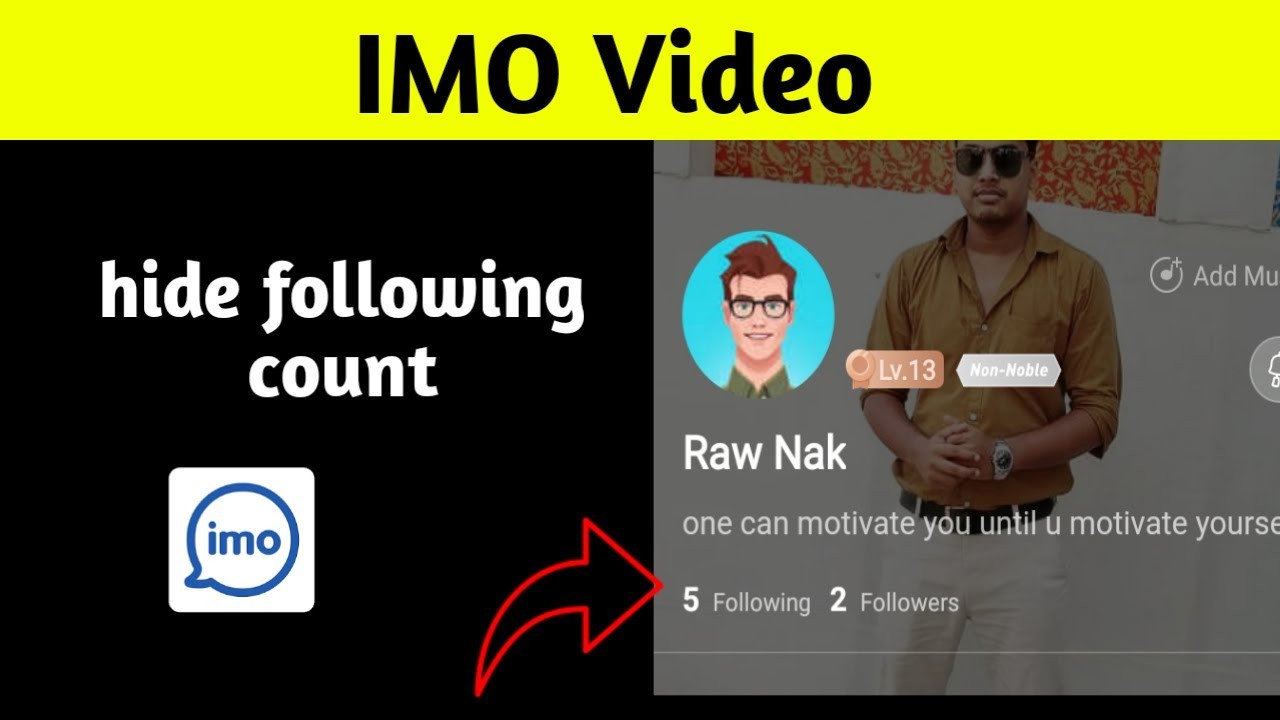 How To Hide Following Count From IMO Profile 2020