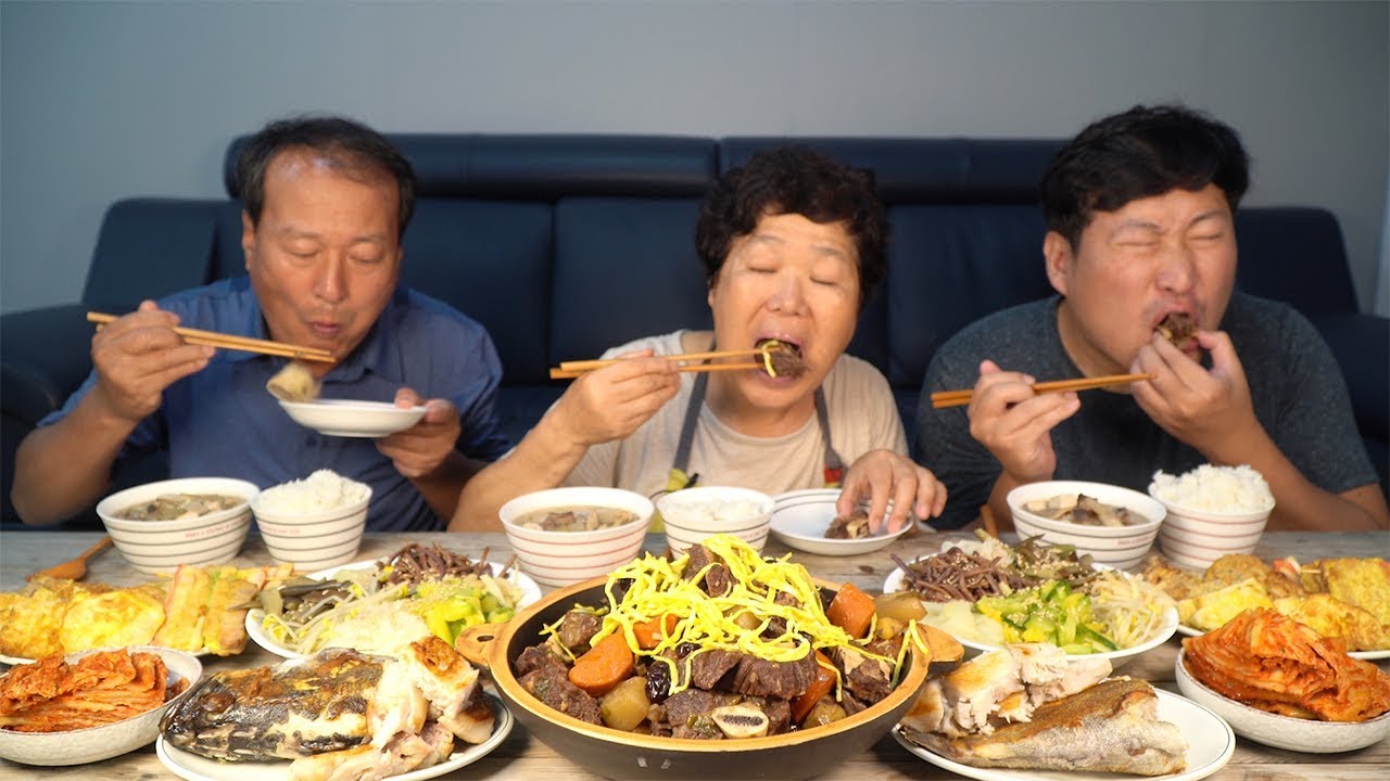 민족의 대명절!! 푸짐한 한가위 먹방!!~[[한우갈비찜, 육전, 탕국]]~ 요리&먹방!! - Mukbang eating show