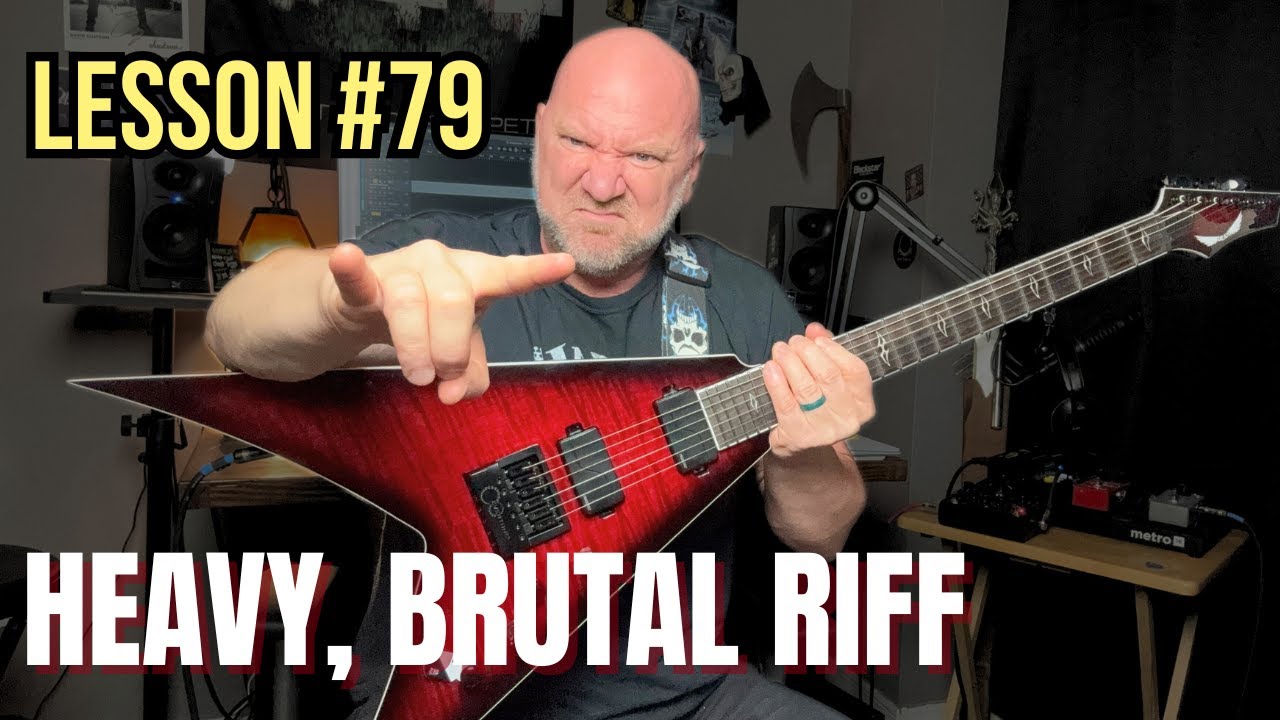 Heavy, Brutal Metal Riff - Sounds Lower than Standard Tuning! (JSGA Lesson 79)