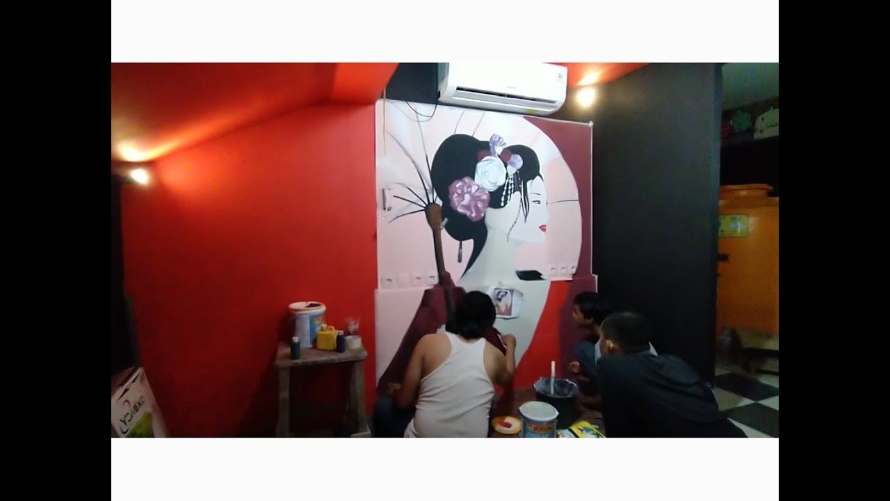 Mural Geisha Japanesse Girl #mural #muralart #muralism #lukisdindingcafe #geisha #japanesse