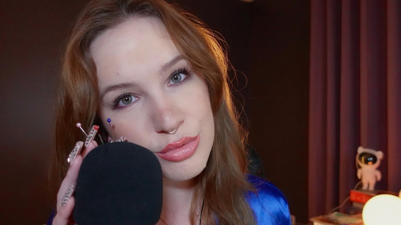 Foam mic cover: sewing pins, gentle scratching, & mouth sounds for sleep | Sleep ASMR