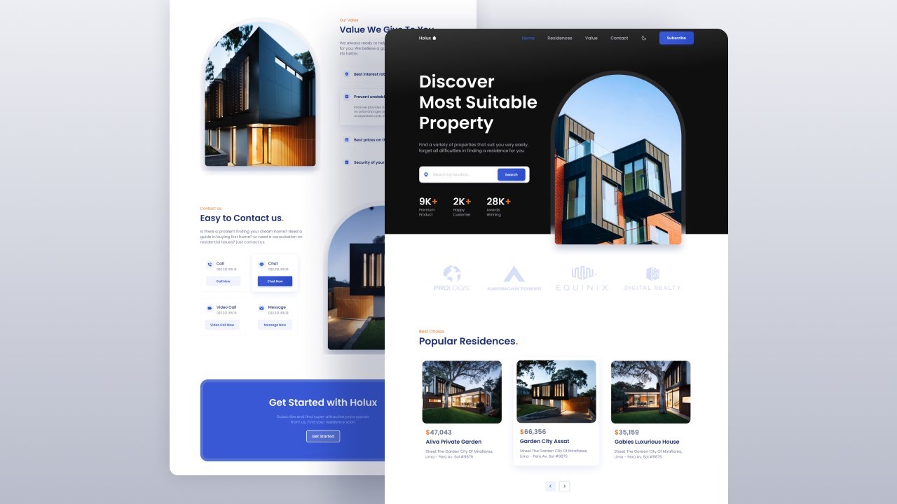 🏡 Create a Responsive Real State Website Design Using HTML CSS & JavaScript