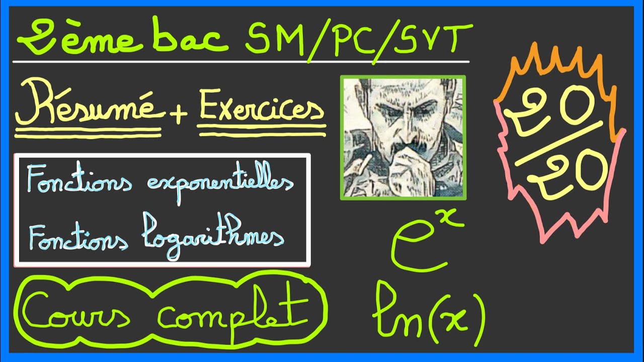 Cours + Méthodes + Exercices corrigés :  2 bac SM/PC/SVT : Fonctions logarithmes +exponentielles