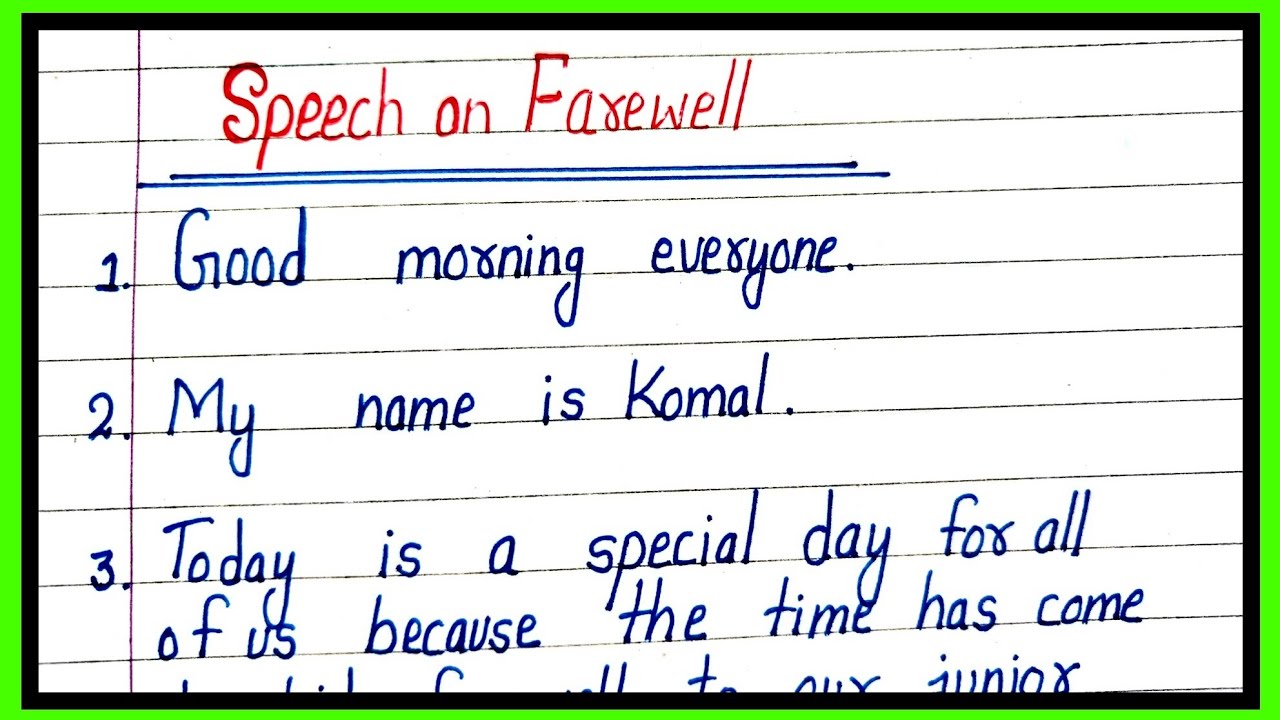 speech on farewell party in english/10 lines speech on farewell party/vidai samaroh par bhashan