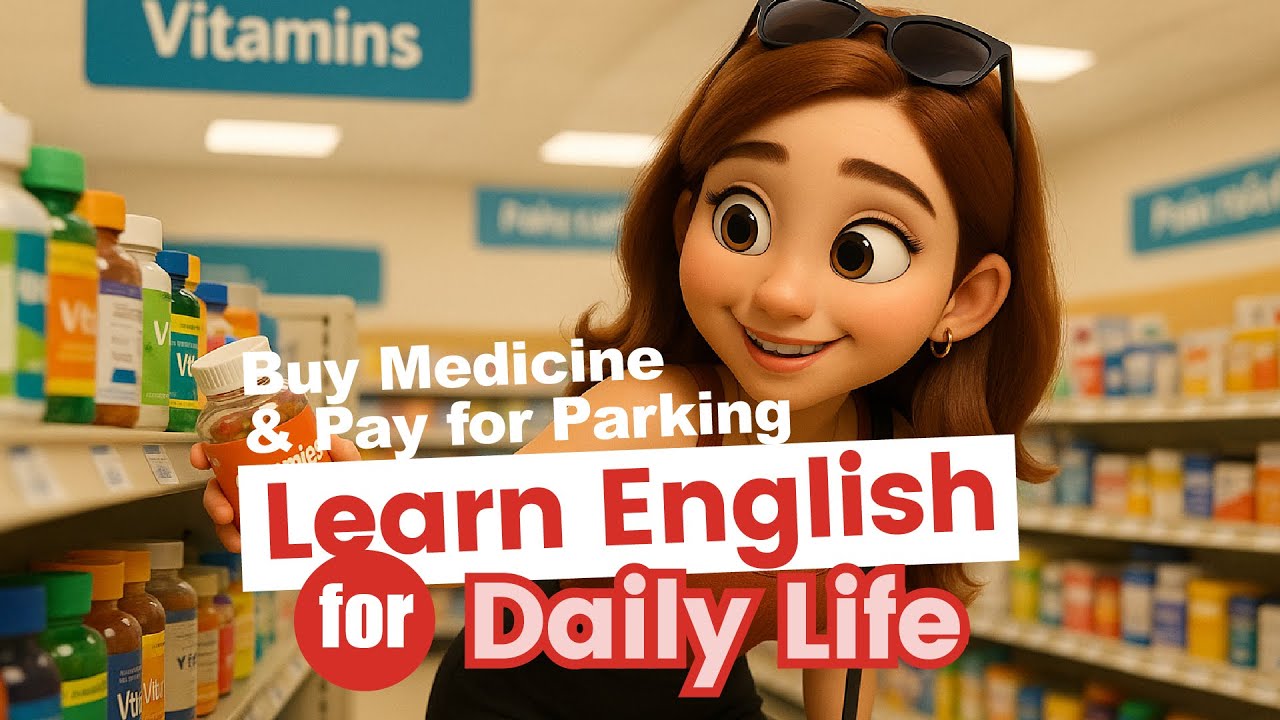 English at the Pharmacy💊 & Parking Lot🅿️ ｜Real Conversation for Buying Medicine & Paying for Parking