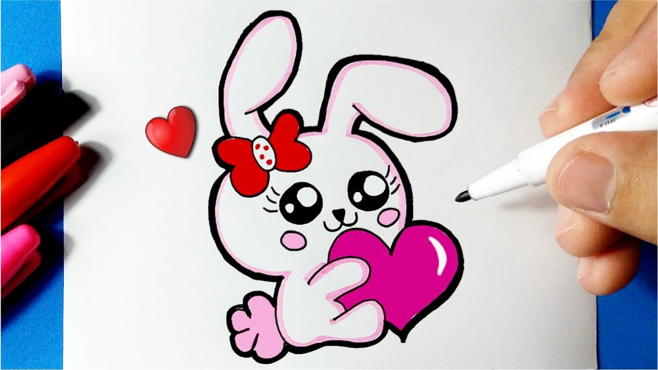 Como desenhar Coelhinha fofo Kawaii ❤ Desenhos Kawaii - Desenhos para Desenhar