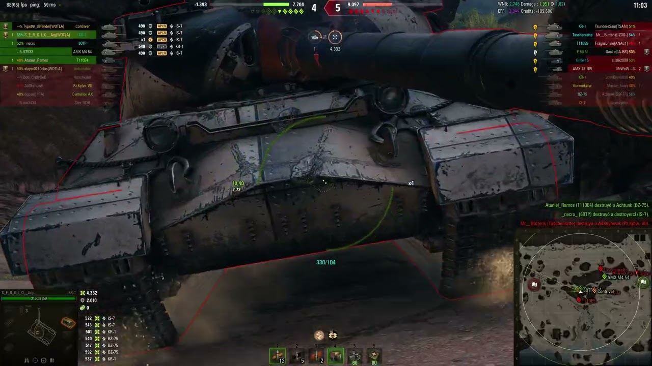 KR-1 - 8652 Damage 4 Kills - 1 vs 3