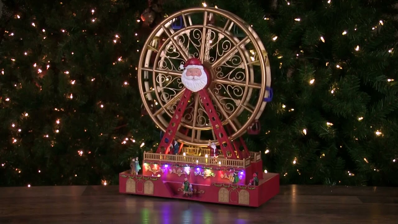 Ruota panoramica gigante decorazione per villaggio di Natale con luci h 49 cm