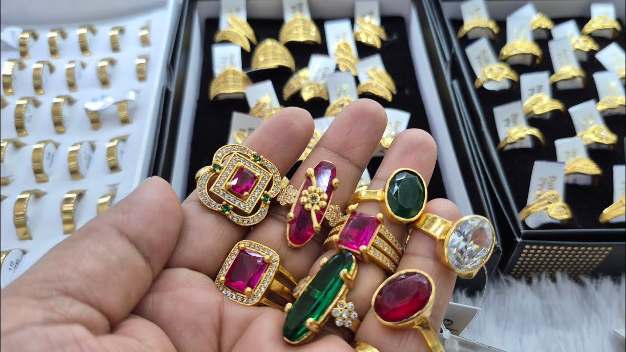 Premium Quality Designer 5 gram Gold plated and Ruby Affordable Rings 9560055617 #shivajewel #gold