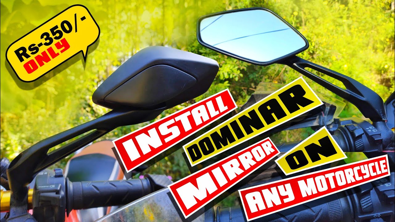 Install Dominar 400 Looking Mirror Glass On Any Motorcycle - On Honda Hornet 160R