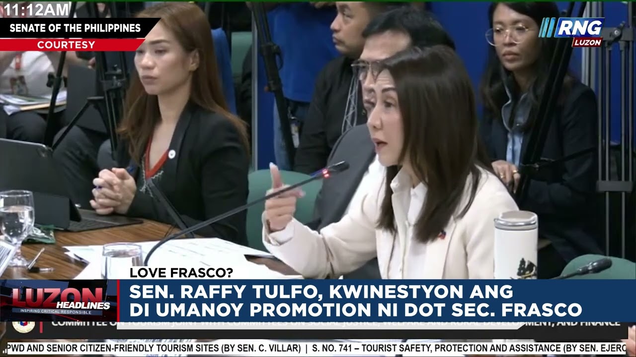 Sen. Raffy Tulfo, kinuwestyon umano ang promo ni DOT Sec. Frasco | Luzon Headlines