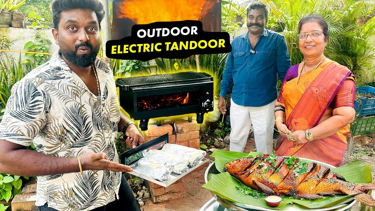 Outdoor Garden Tandoor 🔥 | Traditional Fish Cooking with Amma Appa ❤️