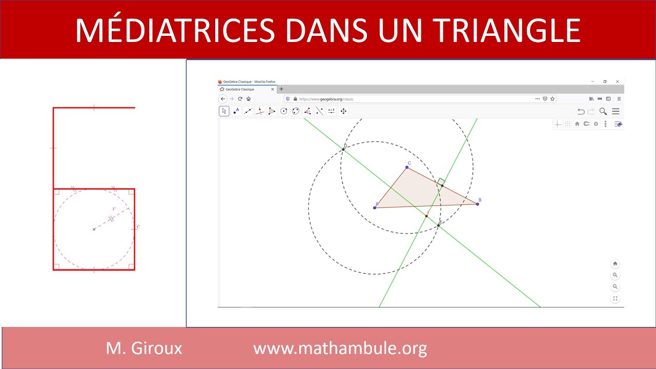 6-4 médiatrices dans un triangle avec Geogebra