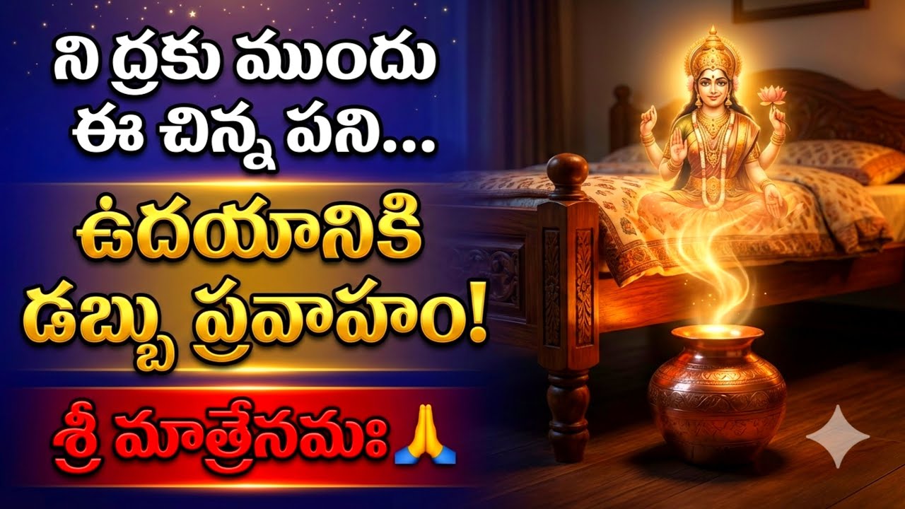 నిద్రకు ముందు ఈ చిన్న పని… ఉదయానికే డబ్బు ప్రవాహం! శ్రీ మాత్రే నమః 🙏 #lakshmidevi 