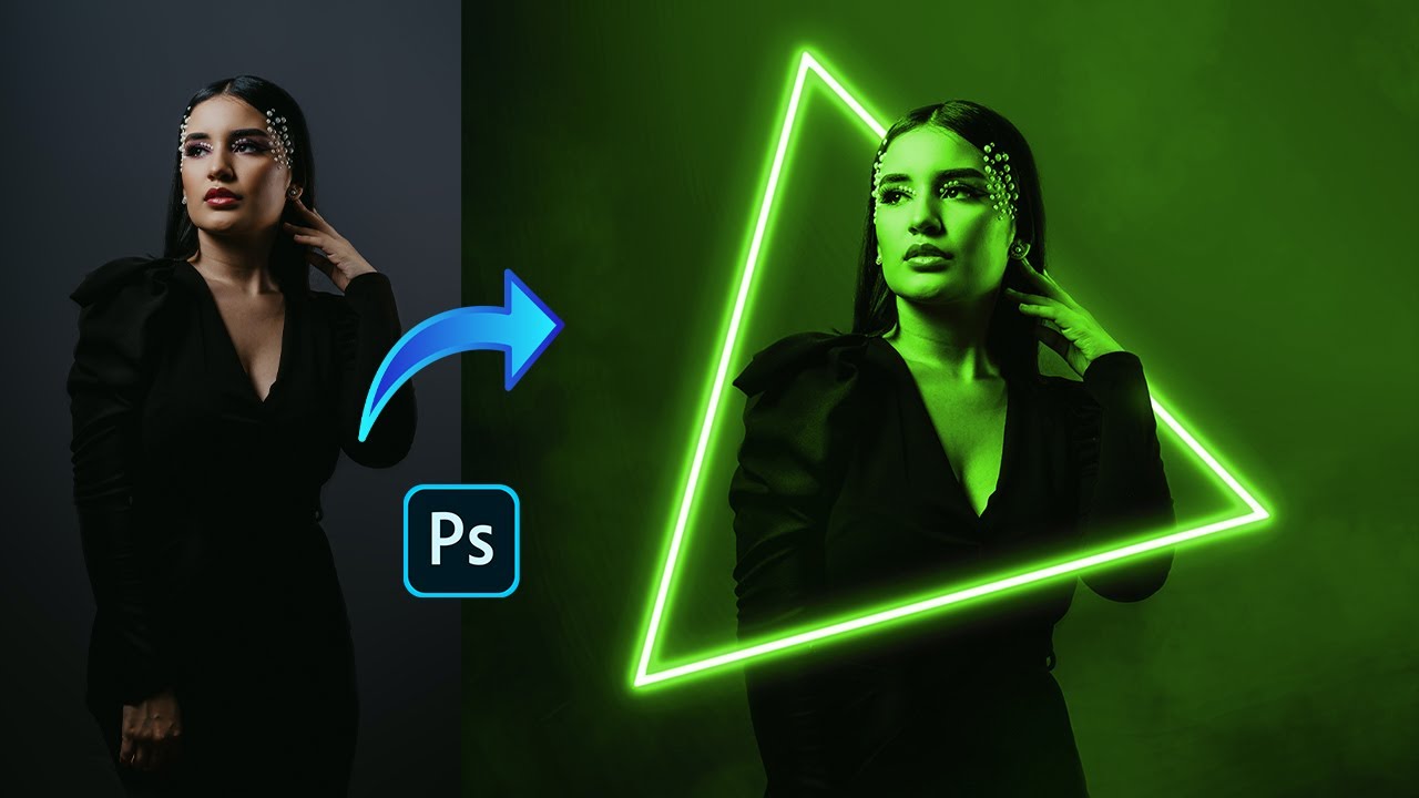 Neon Light Effect Photoshop Tutorial #Photoshop