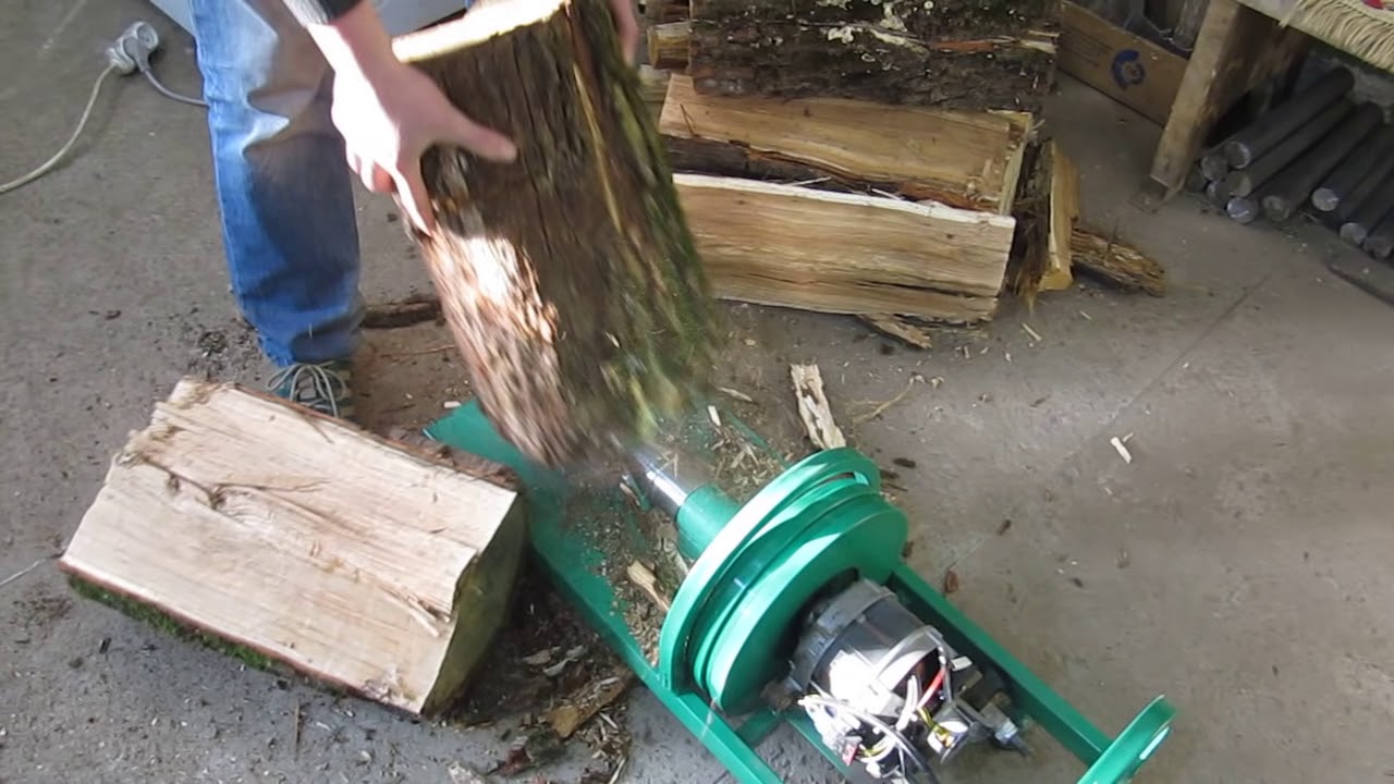 Дровокол с двигателем от стиральной машины (Wood splitter with the engine from the washing machine)
