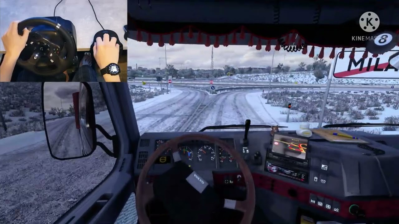 Winter Driving - Euro Truck Simulator 2 - Logitech g920 gameplay