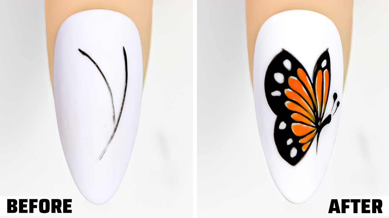 How To Do Butterfly Nail Art Like a PRO: Step-by-Step Tutorial 💖 Easy Nail Art 💅 Leem Nails