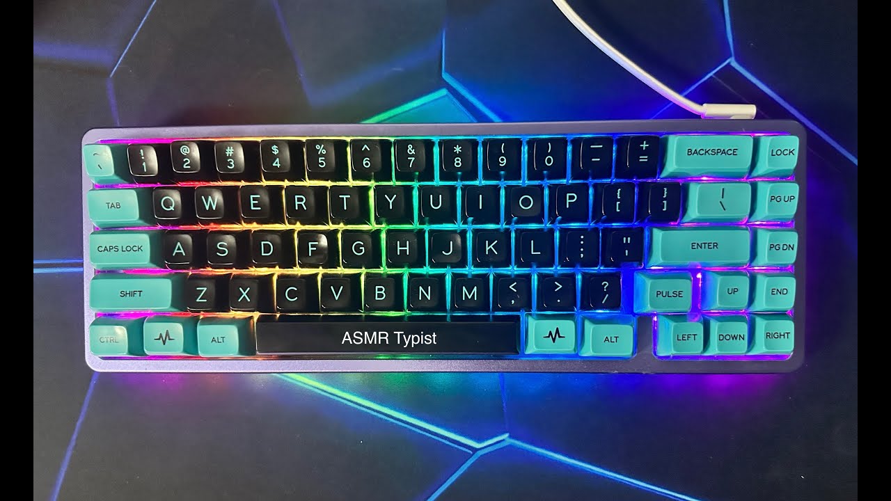 ASMR Typing on a Mod Purple DROP MITO Laser Alt RGB Wired USB Keyboard with Black and Blue Keycaps
