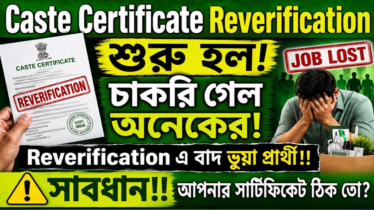 Caste Certificate Reverification শুরু হল | চাকরি গেল অনেকের | Reverification এ বাদ ভুয়া প্রার্থী!!