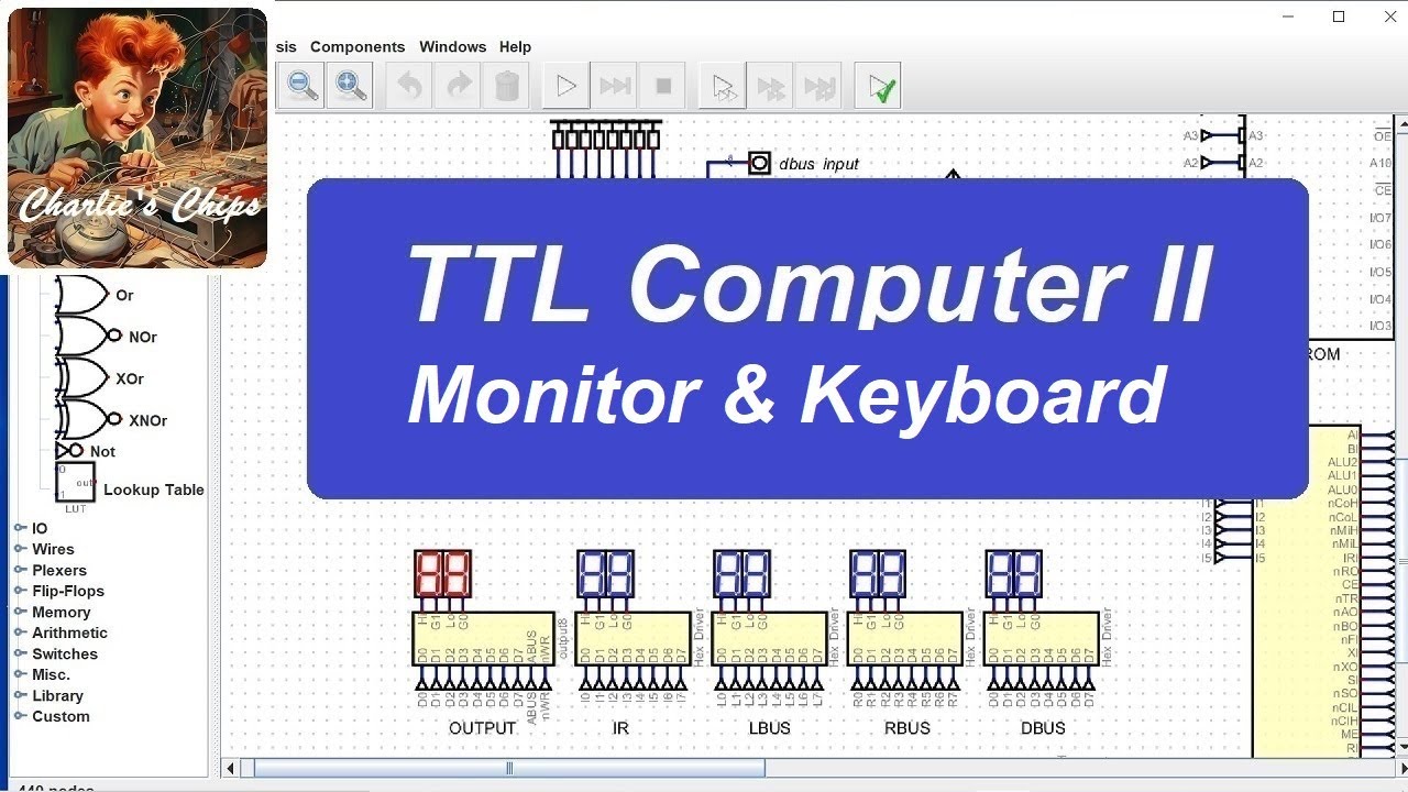 TTL Computer II #10 - Monitor & Keyboard