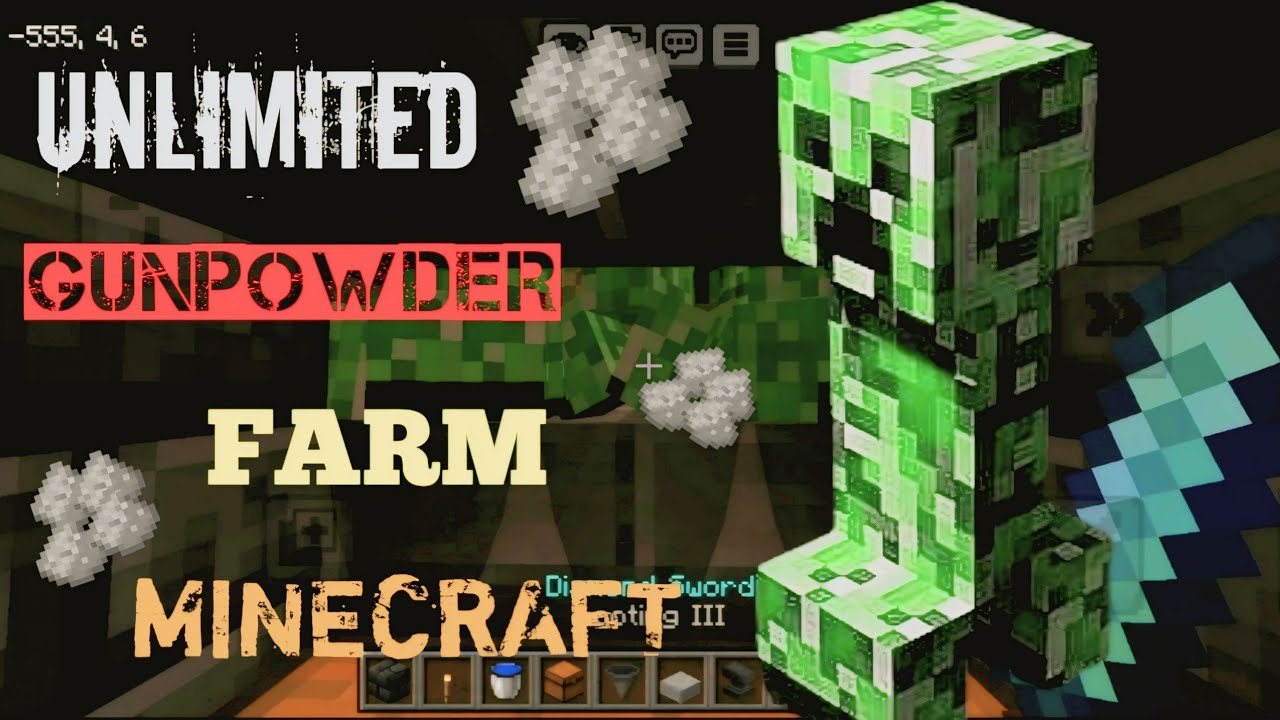 Minecraft Gunpowder Farm | Creeper Easy Farm | Minecraft Working Gunpowder Farm Pocket Edition |