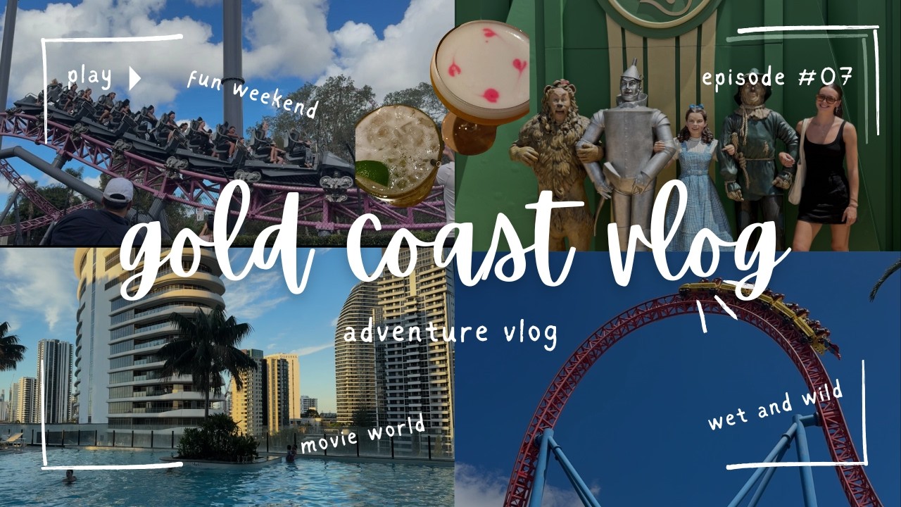 GOLD COAST VLOG II movie world, wet and wild, skydiving 🪂🎰⭐️🎢