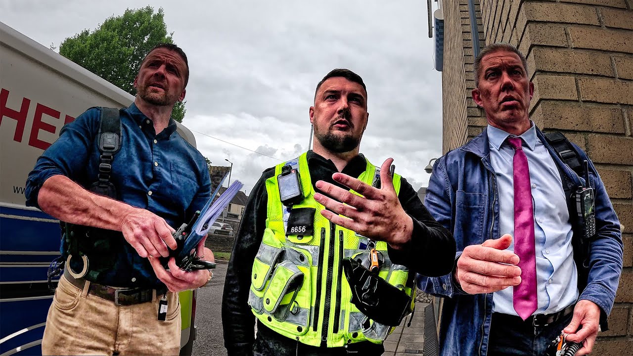 PLAINCLOTHES POLICE TRY TO DETAIN US!! AND THINK WE NEED PERMISSION TO FILM!! - Neath Police Station
