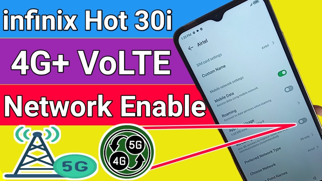 infinix hot 30i 4G+ VoLTE включение сети // Настройки сети
