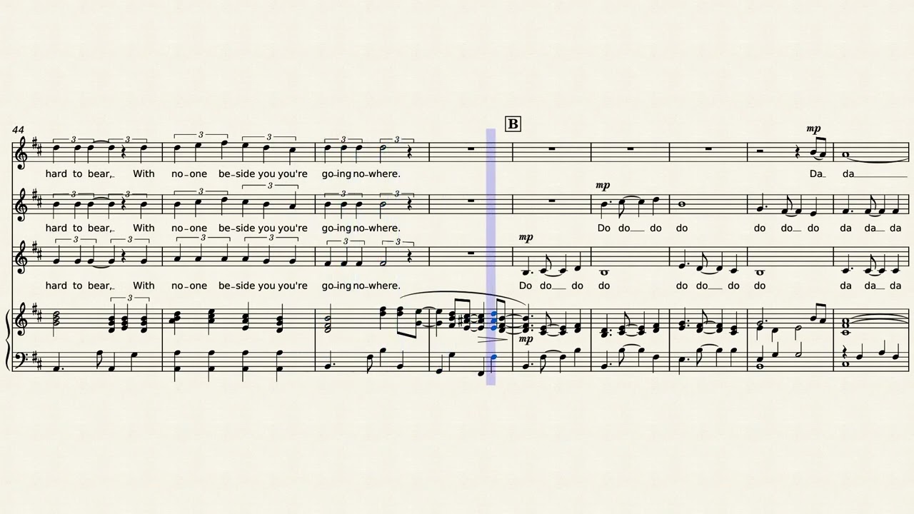 Tragedy - Bee Gees / Steps - arranged for SSA choir and piano