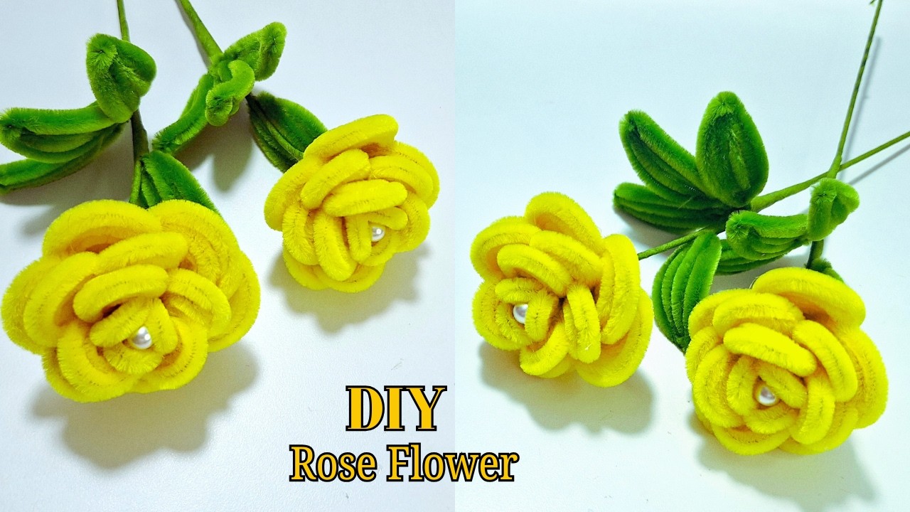 How to Make Yellow Rose Flower with Pipe Cleaners