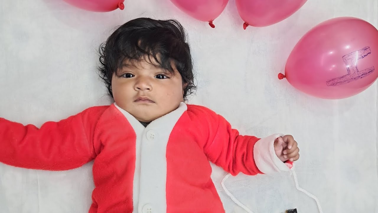 4th Month Birthday Decoration at Home | Baby Girl Simple Celebration