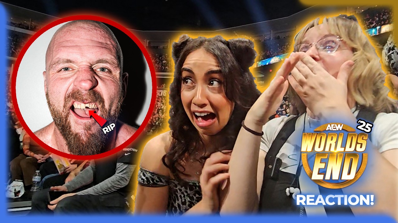Kyle Fletcher vs Jon Moxley -FROM THE FRONT ROW | Girls react to #aew World's End '25 IN-PERSON!