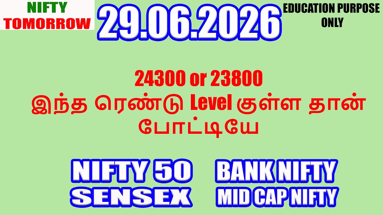 Nifty Tomorrow 29.06.2026 | Option Trading For Beginners | Technical Analysis in Tamil