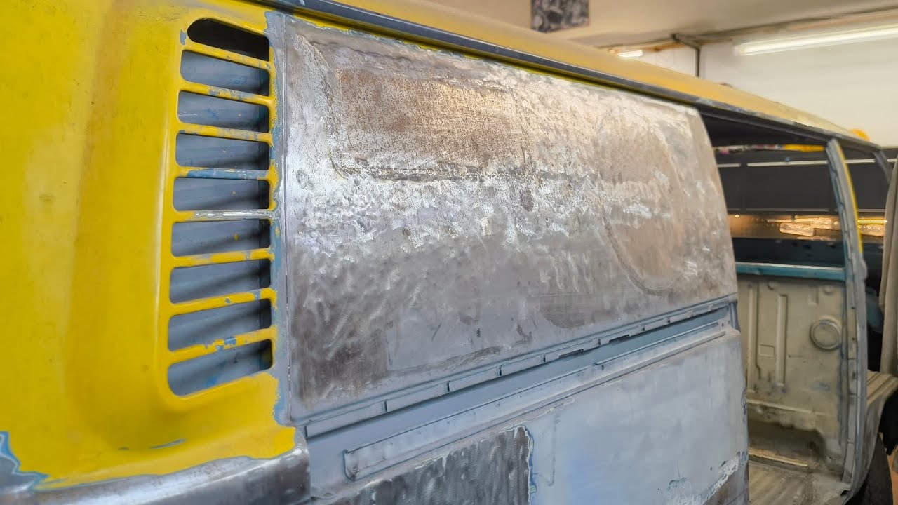 VW T2 Seitenwand Reparatur Belchabsetzen – Großes Blechstück Fensterausschnitt ersetzen | Karosserie