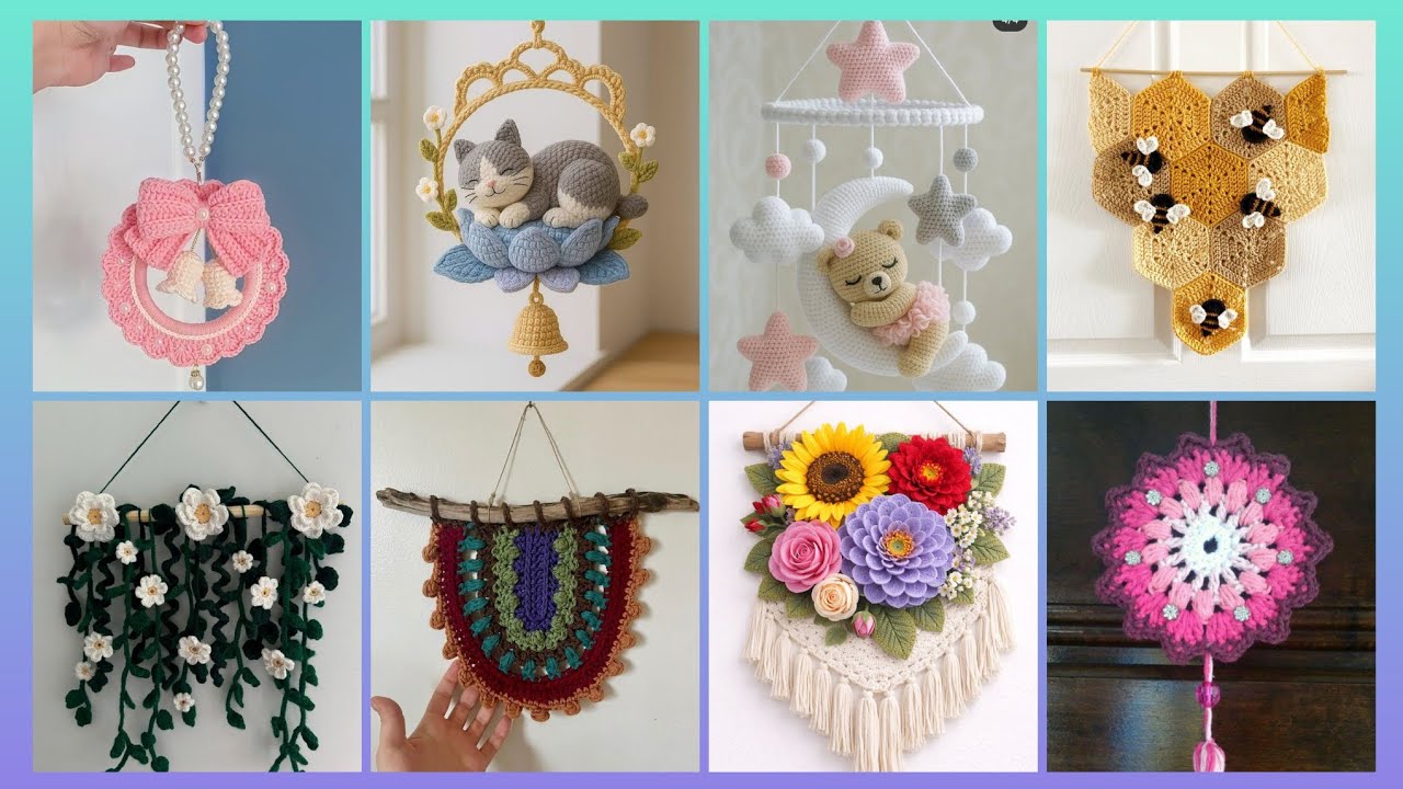 Excellent unique fantastic crochet pattern of handmade wall hanging designs ideas