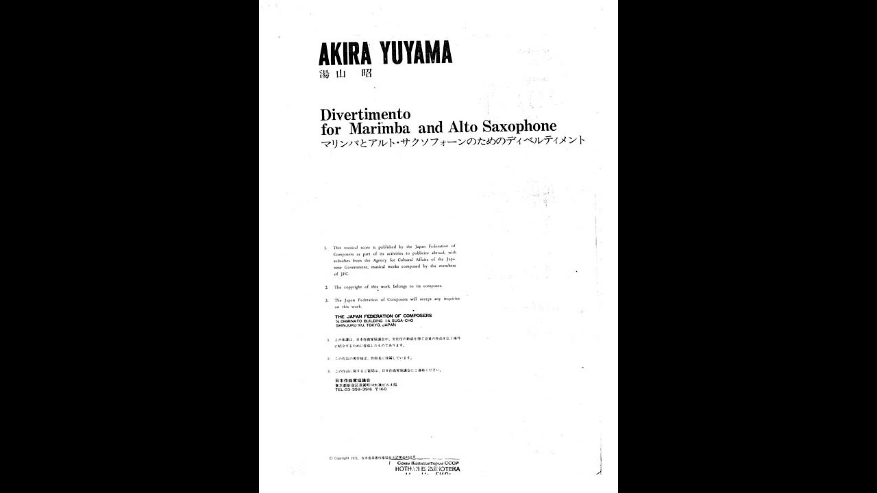 Akira Yuyama    Divertimento for Marimba and Alto Saxophone