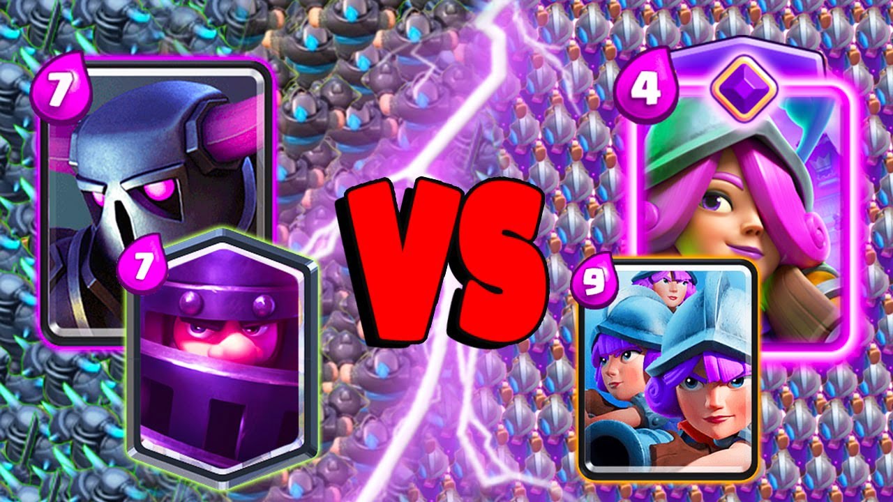 PEKKA + MEGA KNIGHT TEAM Vs EVOLVED MUSKETEERS TEAM - 2v4 - Clash Royale Challenge