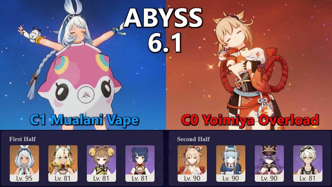 6.1 Spiral Abyss Clear || Mualani Vape / Yoimiya Overload || no voiceover no edit