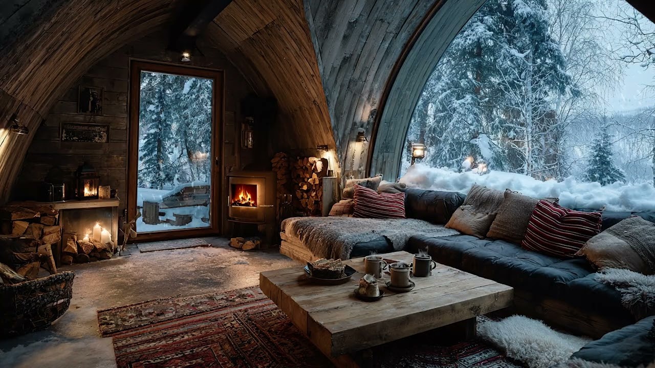 Winter Night Calm | Hushed Snow Ambience with Soft Winter Sounds for Sleeping and Studying