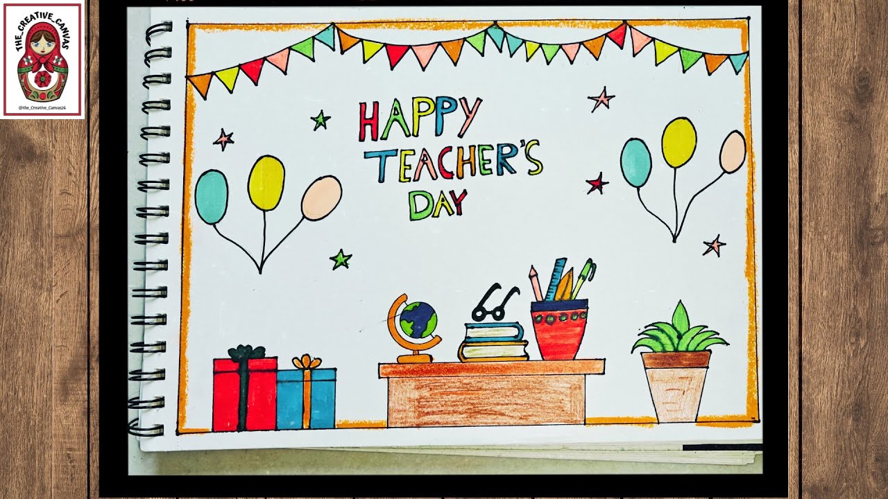 Teacher's Day Drawing/ How to Draw Happy Teacher's Day Poster Easy Step by Step/Teachers Day Drawing