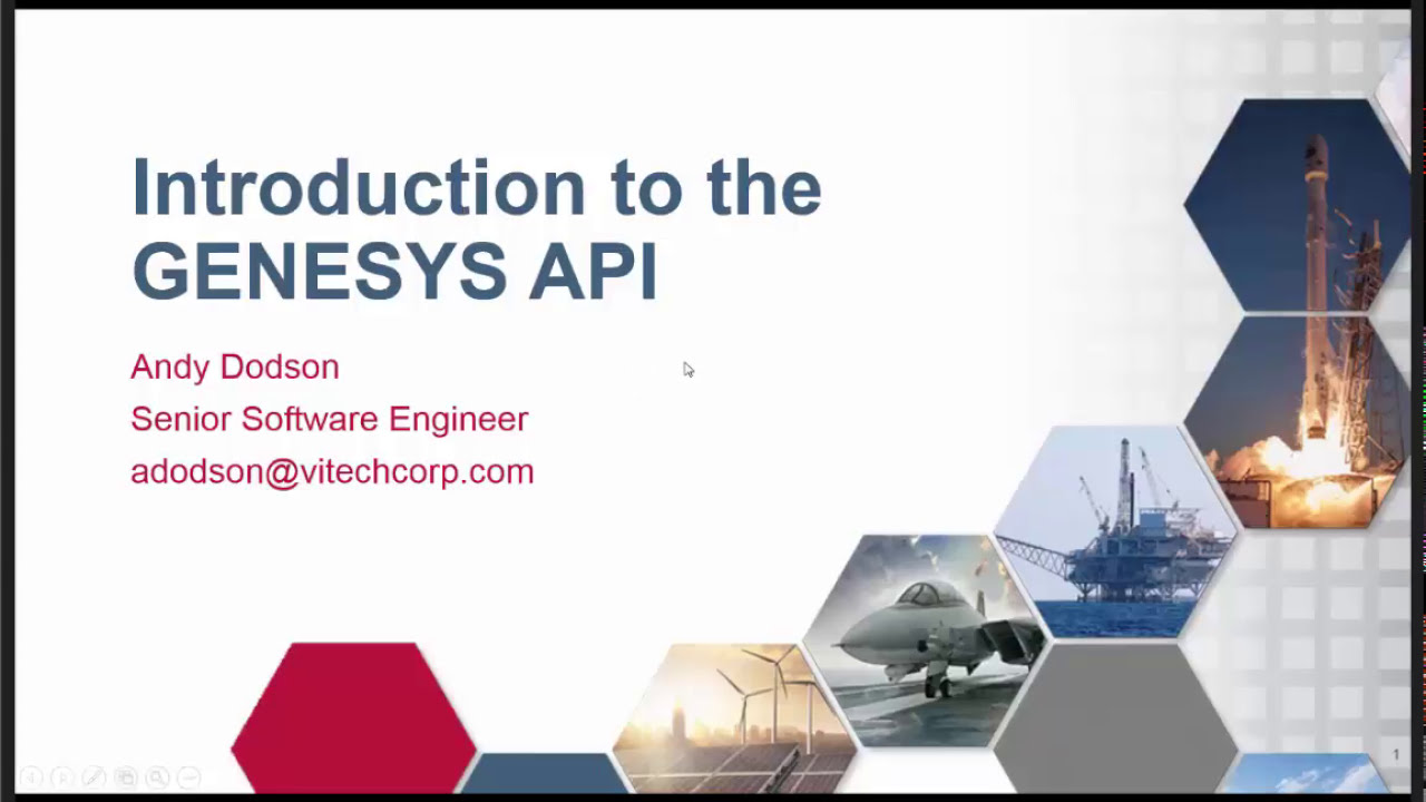 'Introduction to the GENESYS API' by Andy Dodson