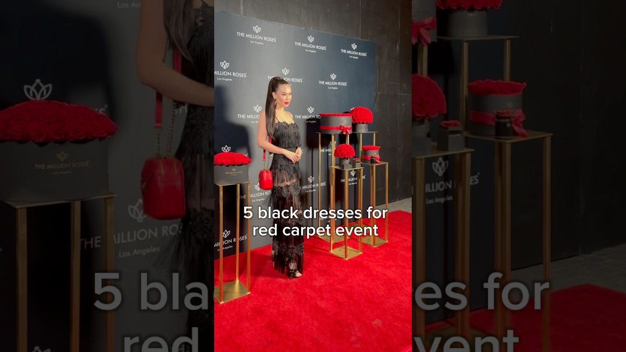 Red Carpet Magic: 5 stunning black dresses 🖤 #RedCarpet #HollywoodStyle #FashionInspiration