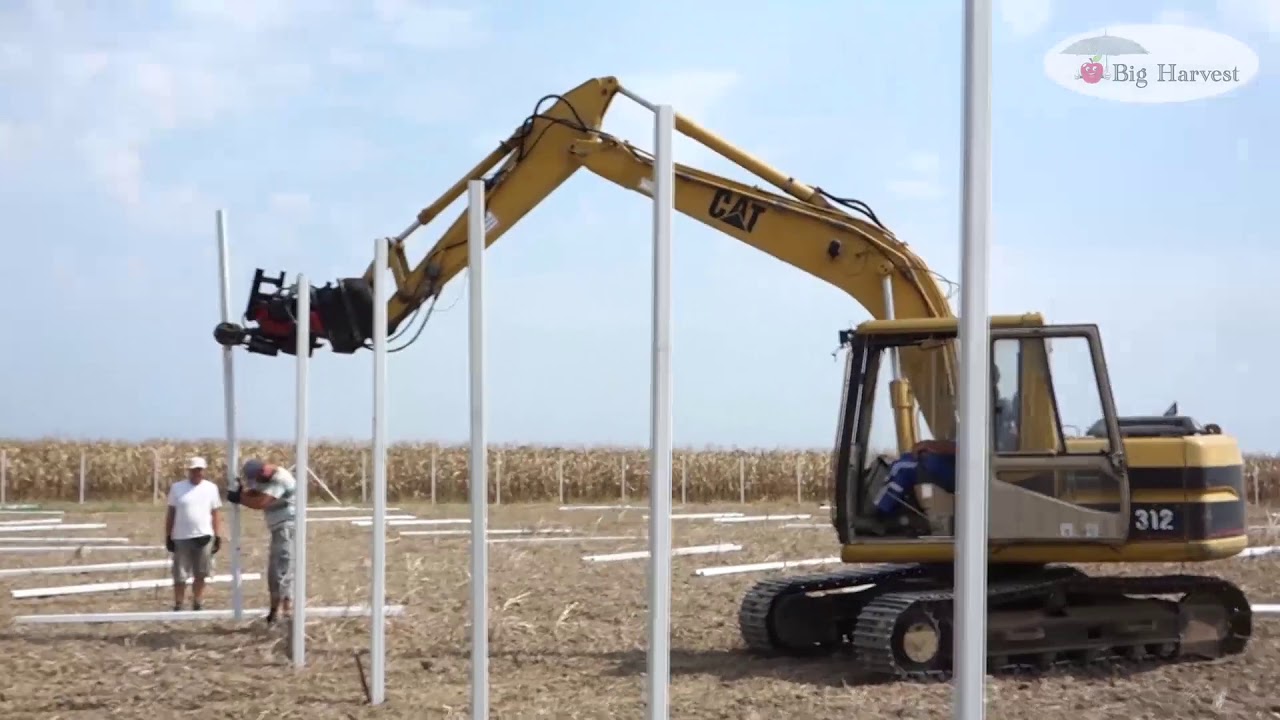 Big Harvest - Masinsko pobijanje stubova za protivgradne mreze