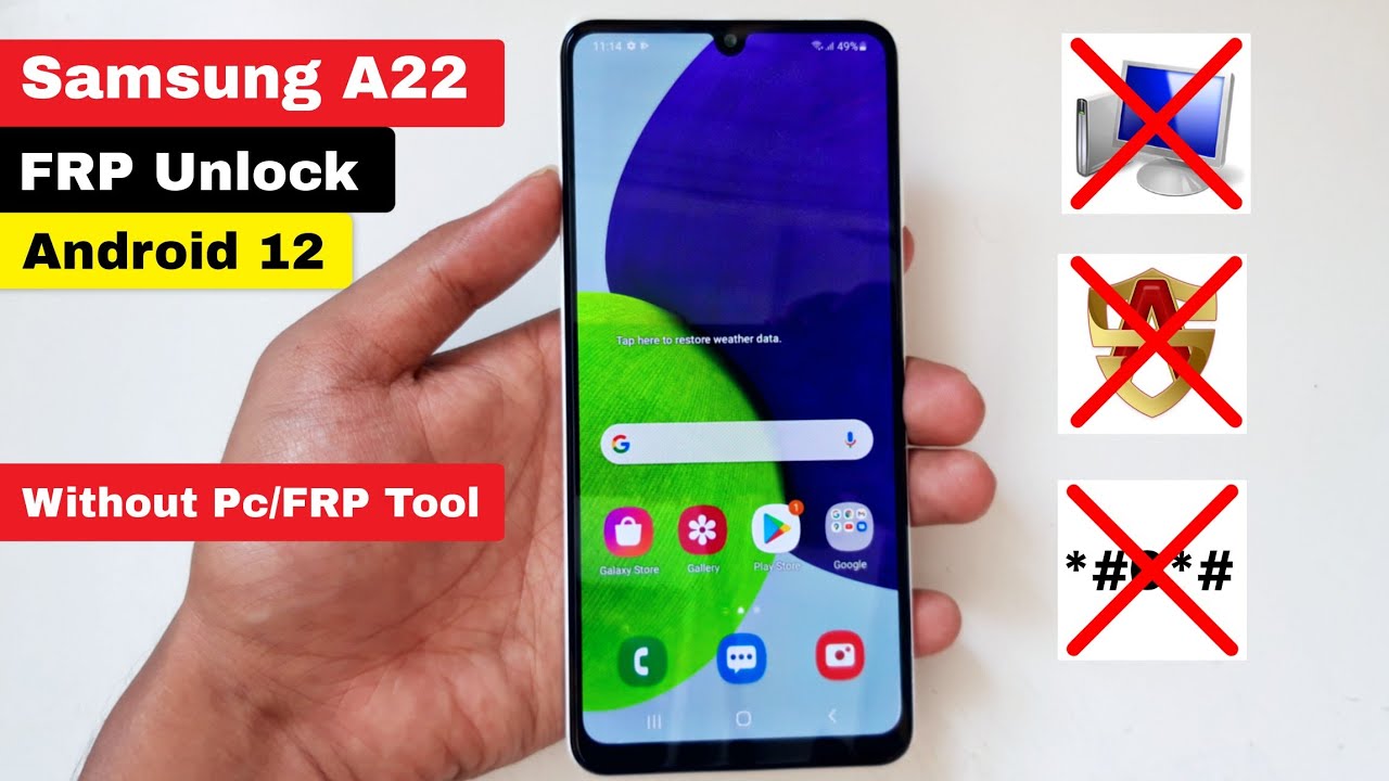 Samsung A22 (SM-A225F) FRP Bypass/Google Account Lock Bypass Android 12 Without Alliance Without Pc