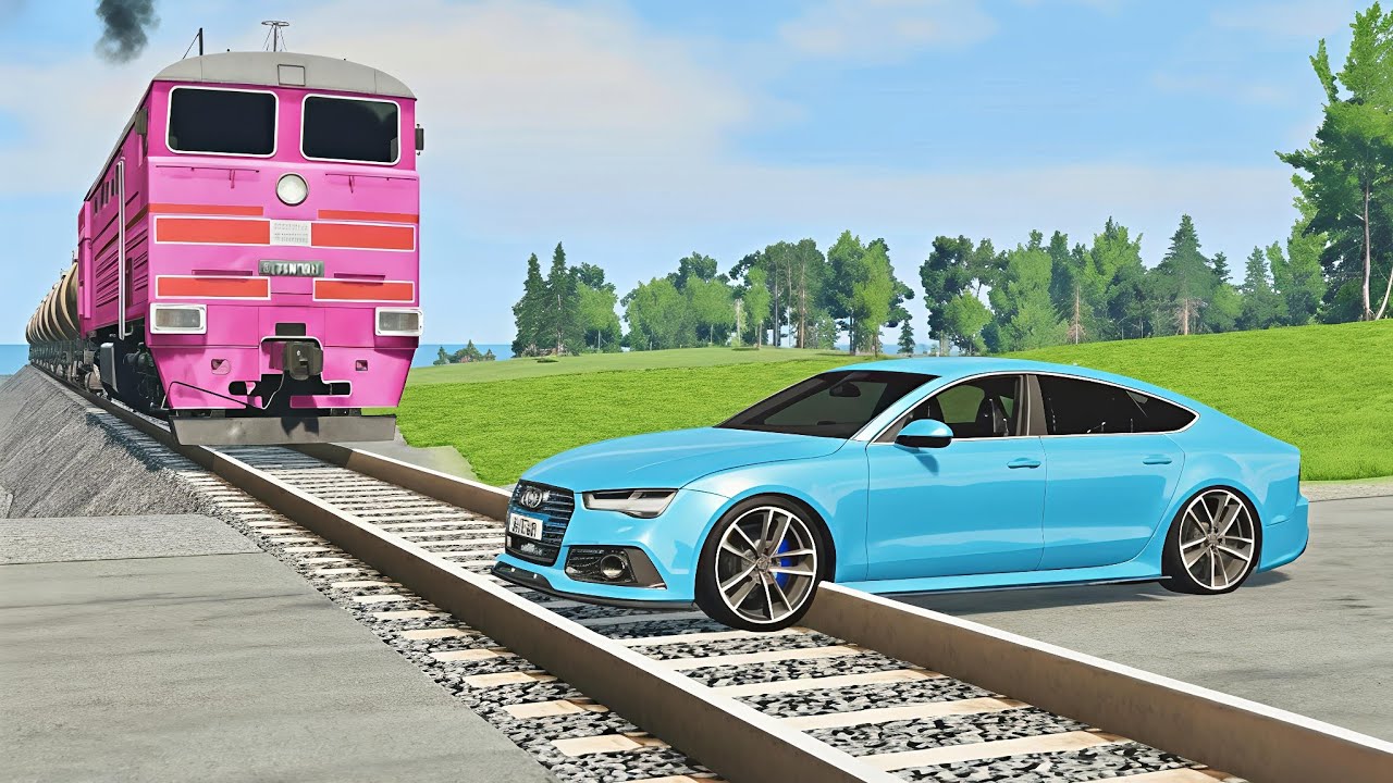Cars vs Rails #1 - BeamNG.Drive