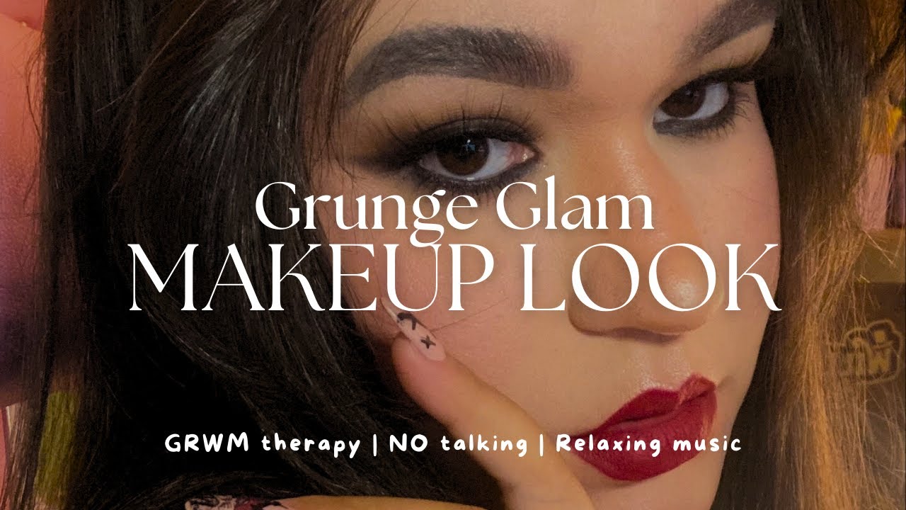 Maquiagem inspirada nas minhas unhas | GRWM therapy | NO talking | Relaxing | GrungeGlam Makeup Look