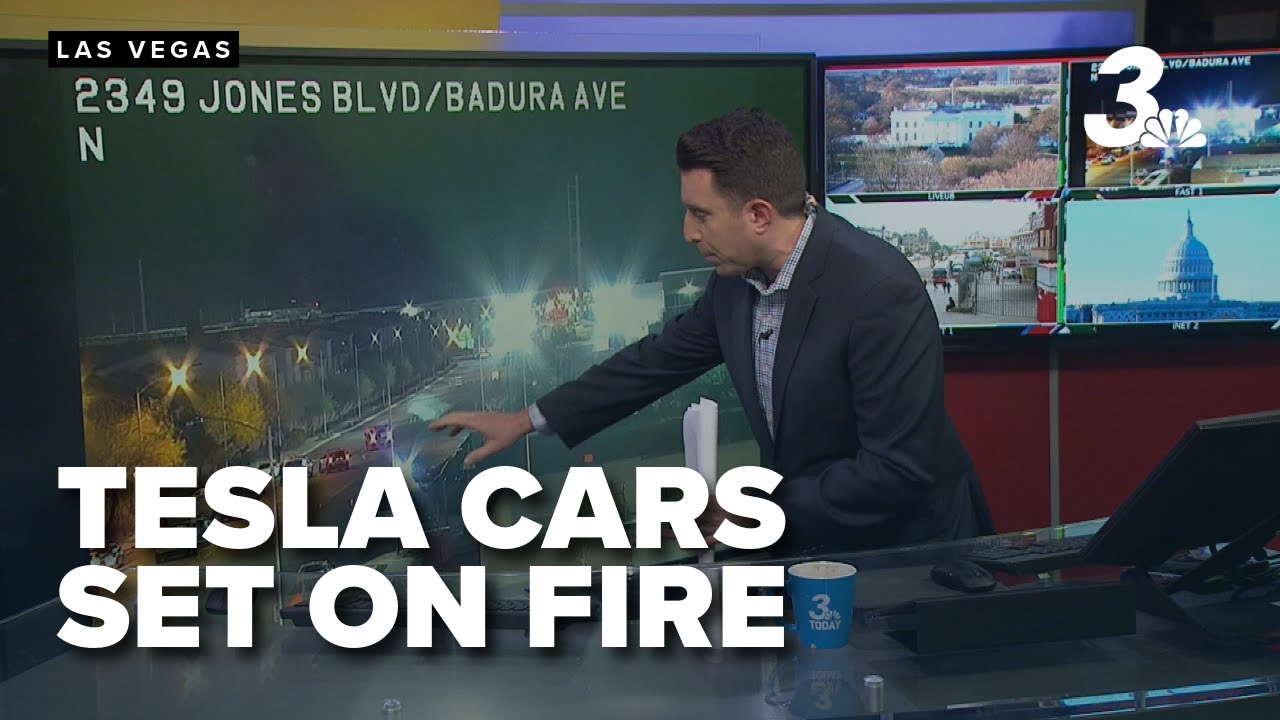 Police: Multiple cars set on fire at Tesla service center in Las Vegas
