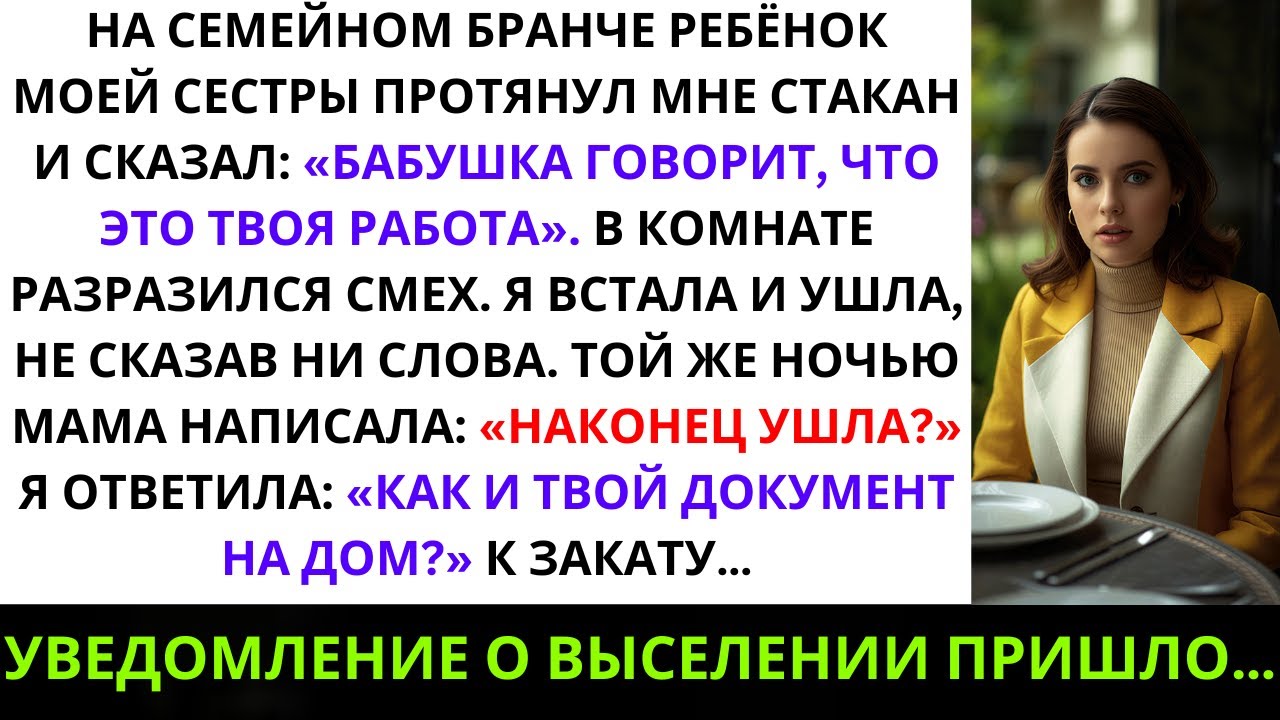 «На семейном бранче племянник моей сестры подал мне свой бокал и сказал: «Бабушка говорит, ...