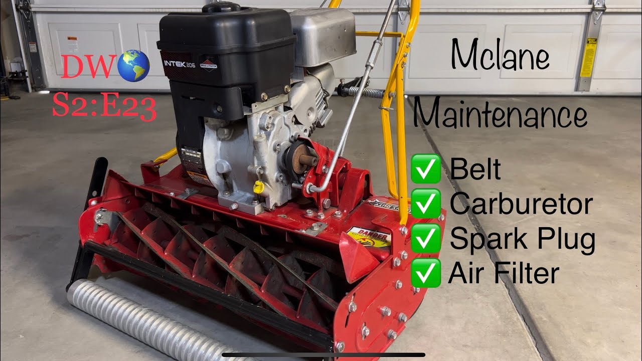 McLane maintenance - How to replace Belt, Carburetor, Air filter, & Spark Plug DW🌎 S2:E23
